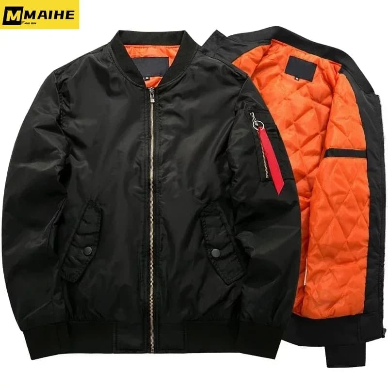 Pánská zimní bomber bunda | Vojenský styl | Teplá prošívaná bunda do chladného počasí