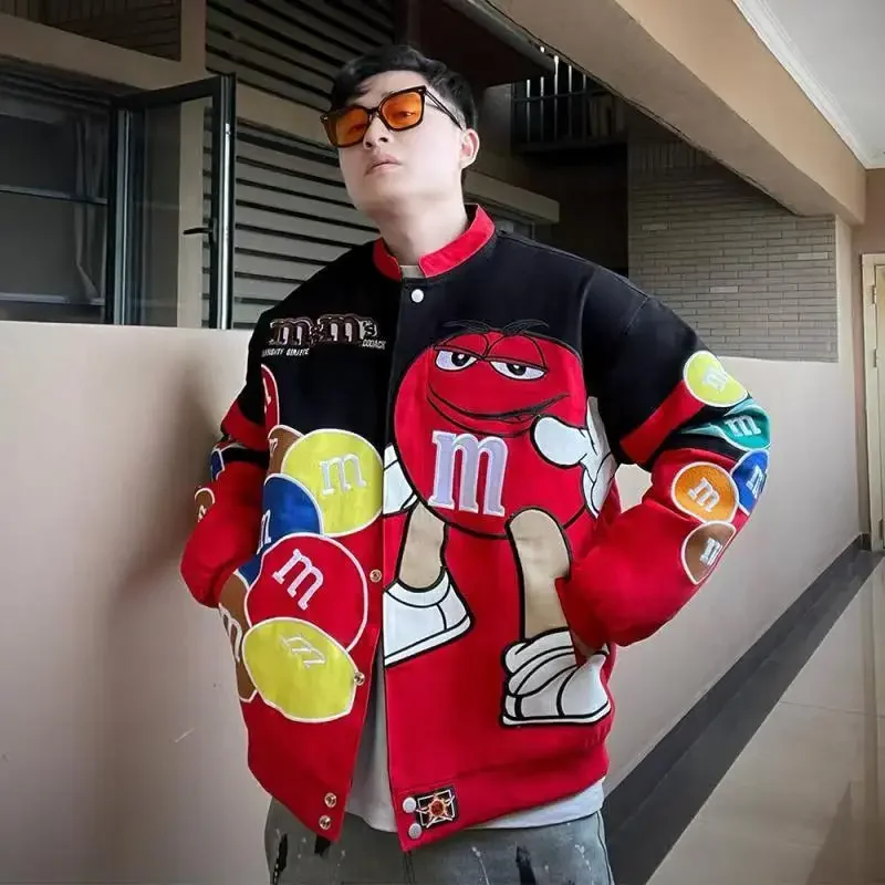 Dámská/pánská oversize varsity bunda s výšivkou - stylový sportovní kabát pro volný čas