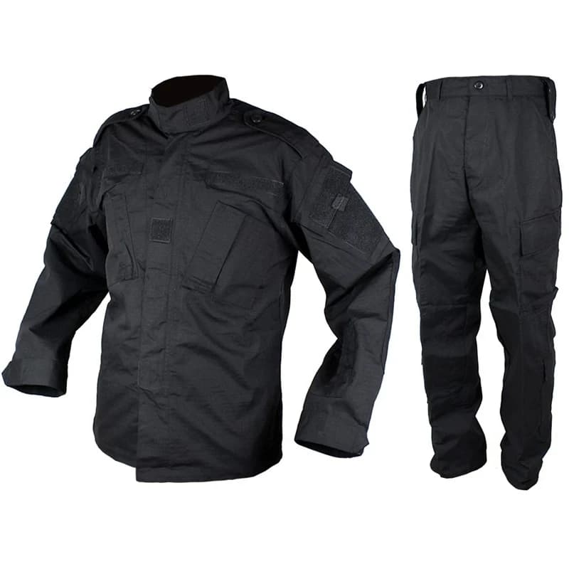 Černá taktická souprava - maskáče pro outdoor, lov a vojenský výcvik - pánské kalhoty + bunda