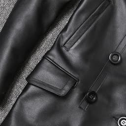 Pánská kožená bunda z pravé kůže slim fit elegantní zimní kabát černý - náhled 7