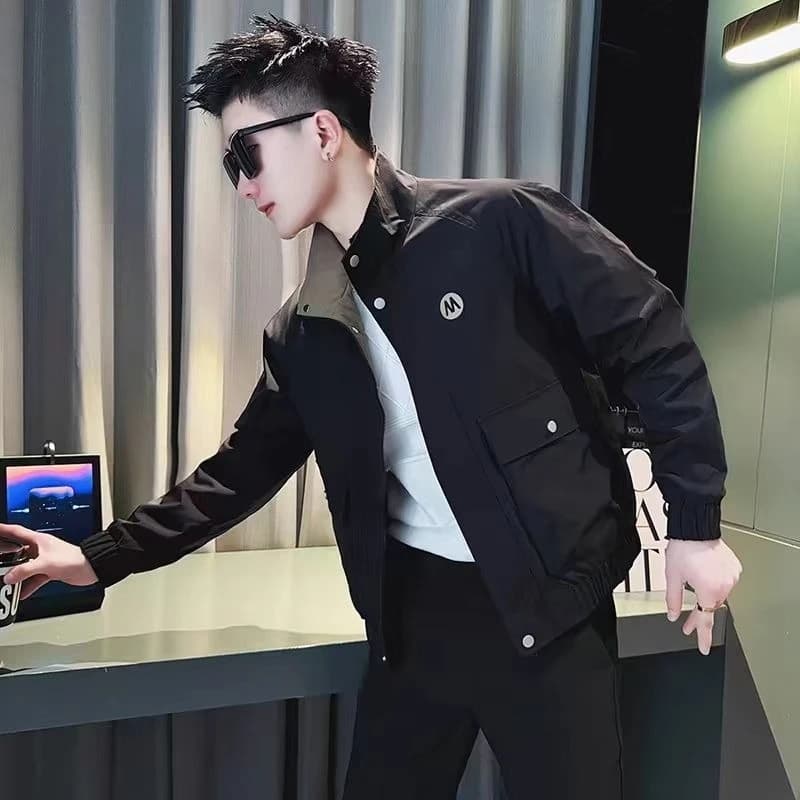 Pánská bomber bunda - elegantní slim fit jarní/podzimní sportovní kabát v moderním stylu