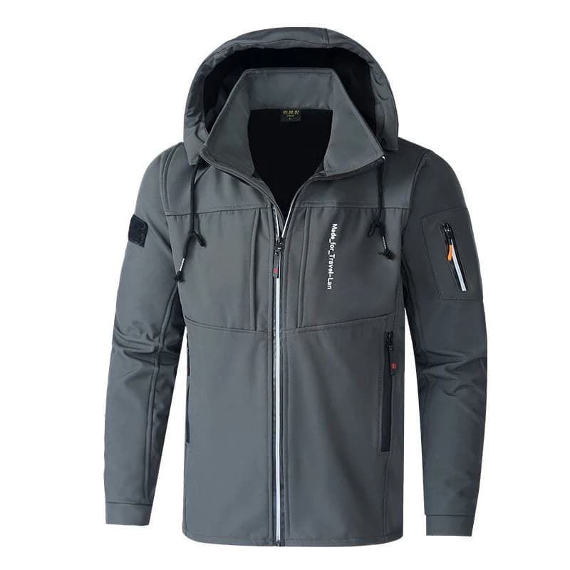 Pánská zimní lyžařská bunda voděodolná fleece teplá s kapucí reflexní prvky outdoorová