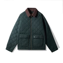 Pánská prošívaná bunda manšestrová zateplená bomber podzim/zima outdoor teplá sportovní - náhled 6