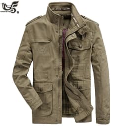 Pánská vojenská bunda s mnoha kapsami - 100% bavlna, army styl, outdoor bomber, streetwear - náhled 2