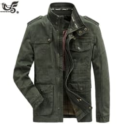Pánská vojenská bunda s mnoha kapsami - 100% bavlna, army styl, outdoor bomber, streetwear - náhled 5