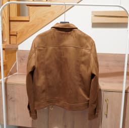 Pánská semišová bunda vintage pracovní styl módní jarní kabát slim fit - náhled 3