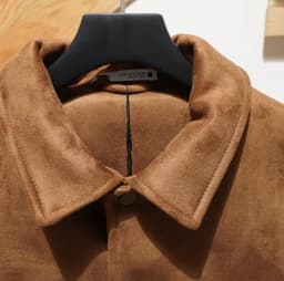 Pánská semišová bunda vintage pracovní styl módní jarní kabát slim fit - náhled 4