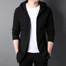 Pánská módní bunda s kapucí - stylový bomber slim fit, černá / tmavě modrá / šedá - náhled 5