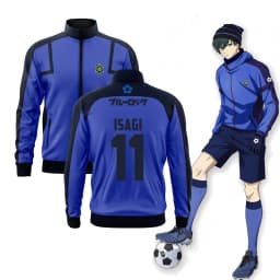 Sportovní bunda pro děti Blue Lock - Fotbalový dres anime styl, modré provedení, dětské oblečení - náhled 2