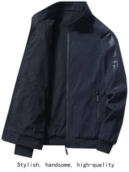 Pánská bunda 2v1 nepromokavá prošívaná sportovní outdoor softshell černá modrá - náhled 5