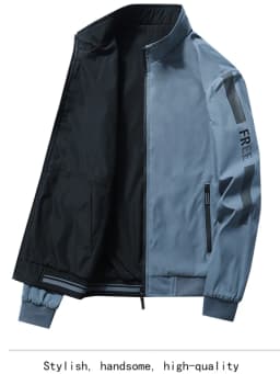 Pánská bunda 2v1 nepromokavá prošívaná sportovní outdoor softshell černá modrá - náhled 3