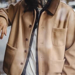 Pánská vlněná zimní bunda volný střih vintage styl teplý kabát outdoor móda - náhled 4