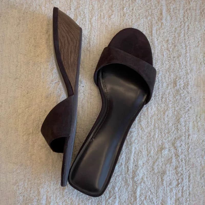 Módní dámské platformové sandály na klínku letní pohodlné elegantní boty černé béžové