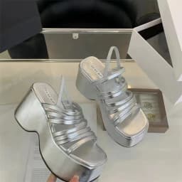 Dámské letní sandály na klínku voděodolné módní high heel plážové boty elegantní design - náhled 5
