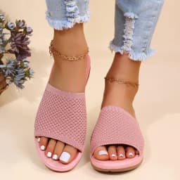 Dámské letní sandály pohodlné elastické ploché boty prodyšné elegantní střih - náhled 4