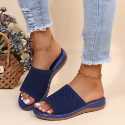 Dámské letní sandály pohodlné elastické ploché boty prodyšné elegantní střih - náhled 3