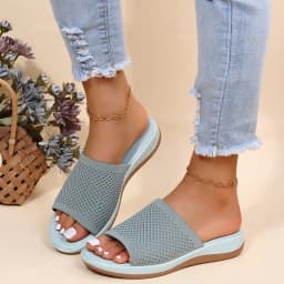Dámské letní sandály pohodlné elastické ploché boty prodyšné elegantní střih - náhled 5