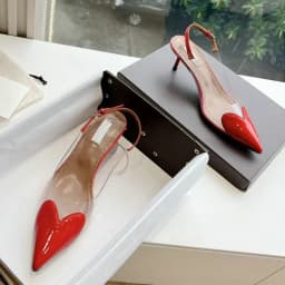 Módní dámské lodičky na vysokém podpatku - průhledné elegantní společenské boty - náhled 3