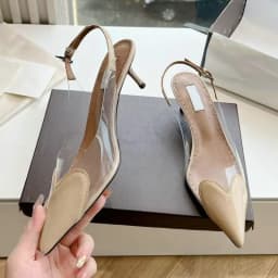 Módní dámské lodičky na vysokém podpatku - průhledné elegantní společenské boty - náhled 7
