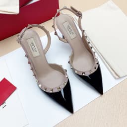 Dámské luxusní sandály na podpatku s kovovými nýty - elegantní letní obuv na párty - náhled 4