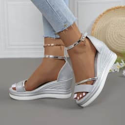 Dámské letní platformové sandály na klínku - pohodlné elegantní módní boty pro ženy - náhled 6