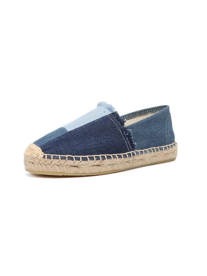Dámské espadrilky denim patchwork luxusní platforma stylové boty