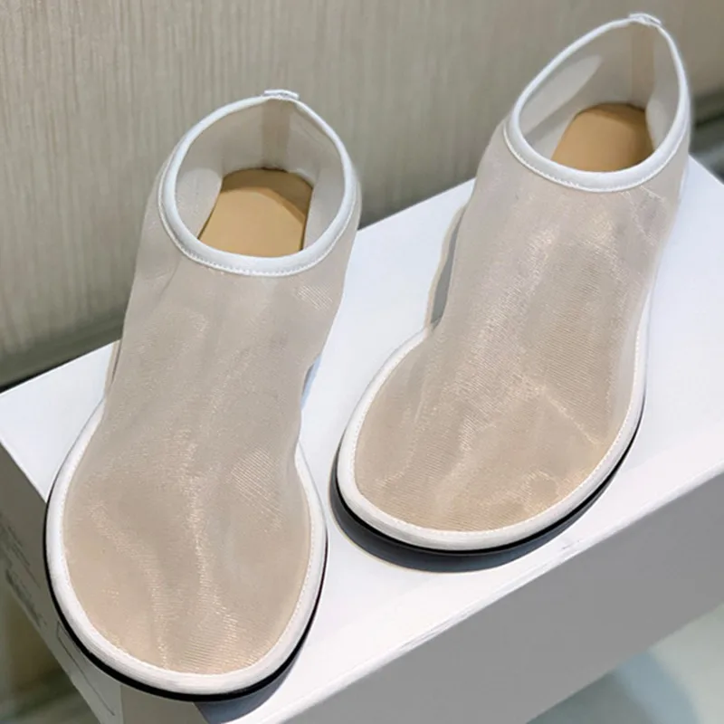 Letní prodyšné síťované ploché boty pro ženy jednobarevné stylové pohodlné