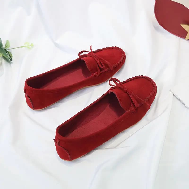 Dámské slip-on loafers semišové baleríny casual boty podzimní