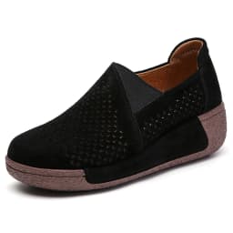 Dámské kožené ploché mokasíny s platformou ortopedické slip-on casual boty - náhled 4