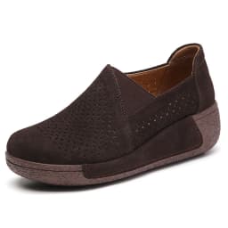 Dámské kožené ploché mokasíny s platformou ortopedické slip-on casual boty - náhled 5