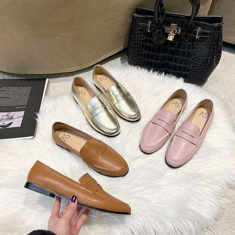 Ženské jarní slip-on boty 2023 pohodlné casual mokasíny s plochou podrážkou