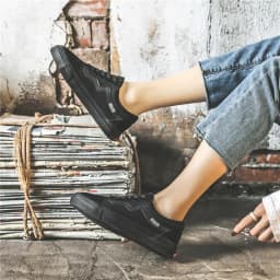 Zimní nízké boty s fleecovou podšívkou z bavlny Dámské nazouvací skateboard boty pro studenty - náhled 4