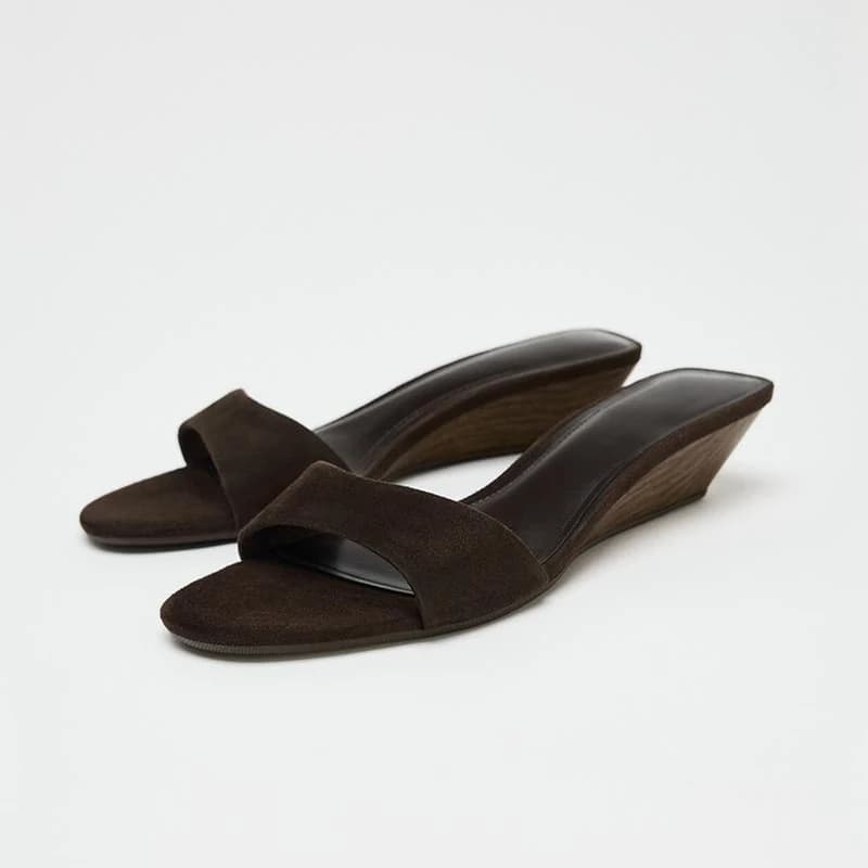 Letní dámské sandály s otevřenou špičkou a klínovým podpatkem pro večírek