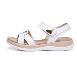Letní dámské sandály na suchý zip ploché pohodlné kožené casual - náhled 4
