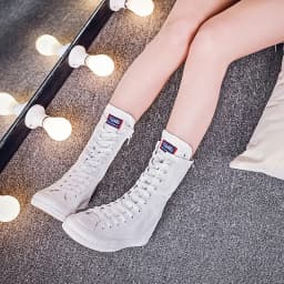 Dámské krátké kotníkové boty se zipem kanvas casual boty pro každodenní nošení - náhled 6