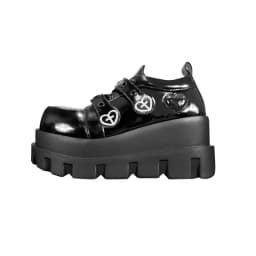 Platformové boty pro ženy na jaro i podzim PU růžové kulatá špička vysoké podpatky gothic Lolita - náhled 7