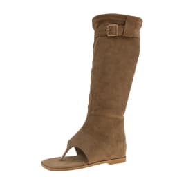 Dámské nadkolenní kozačky letní retro styl slip-on casual - náhled 7