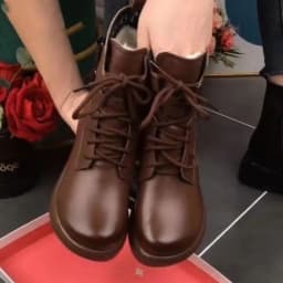 Dámské kožené kotníkové boty s platformou Retro styl pro ženy - náhled 5