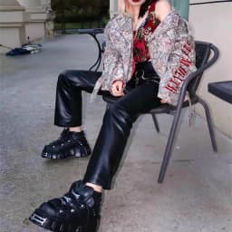 Dámské punk boty šněrovací 6 cm podpatky platforma goth kotníkové kovová ozdoba - náhled 4