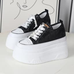 Dámské platformové sandály 12 cm letní boty klínová podrážka z pravé kůže - náhled 6