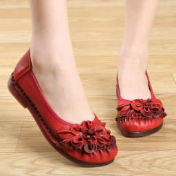 Dámské kožené mokasíny slip on květinový vzor pro jaro léto - náhled 7