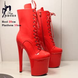 Nové černé 8 palcové platformové podpatky pro pole dancing dámské sexy boty - náhled 5