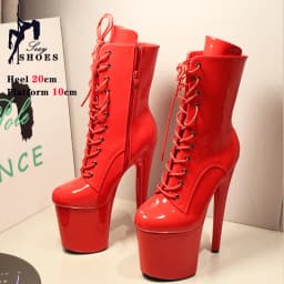 Nové černé 8 palcové platformové podpatky pro pole dancing dámské sexy boty - náhled 3