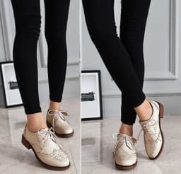 Dámské oxford boty brogue derby tkaničkové casual boty do práce i na párty - náhled 6
