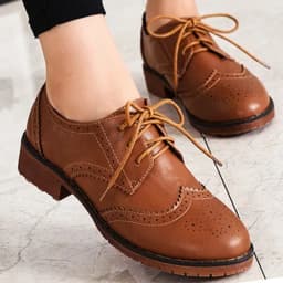 Dámské oxford boty brogue derby tkaničkové casual boty do práce i na párty - náhled 4