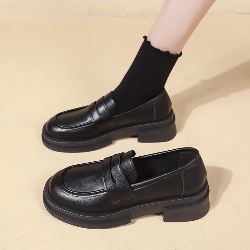 Japonské stylové platformové boty pro studentky cosplay Lolita černé hnědé 2024