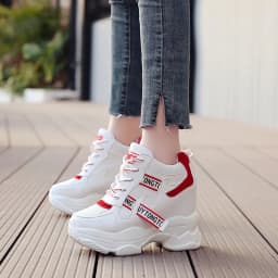 Dámské vysoké platformové tenisky trendy kotníkové boty pro zvýšení výšky - náhled 4