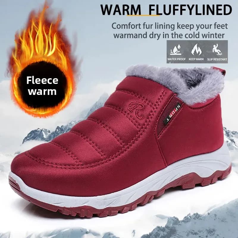 Unisex zimní boty tlustá podrážka teplé pohodlné pro muže i ženy snadné obouvání pro denní nošení