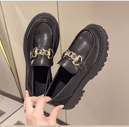 Dámské loafers Mary Jane kulatá špička s platformou casual kovová spona - náhled 2