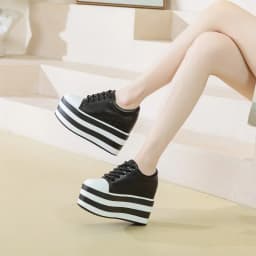 Dámské kotníkové boty 12 cm klínová platforma syntetická kůže pro podzim a jaro - náhled 6